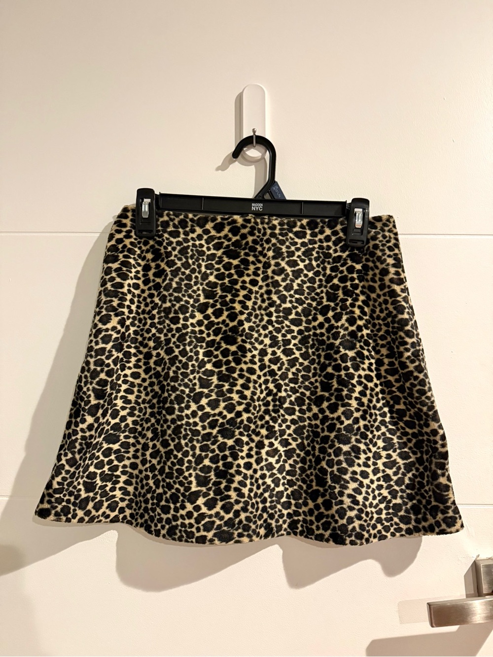 Sense USA Vintage Leopard Print Skater Skirt - Black & Cream